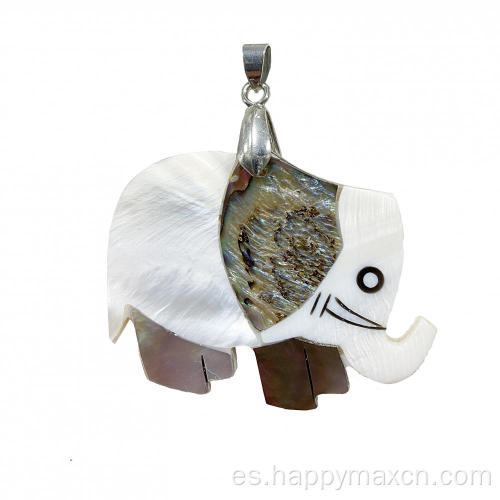 Craft Elephant Abalone Shell Charms colgantes